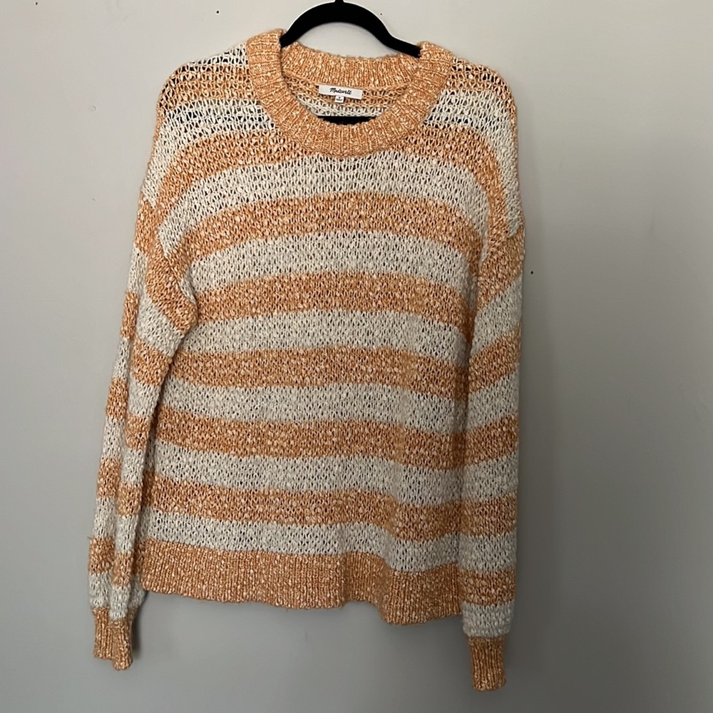 Madewell Baez Striped Pullover Sweater Size Medium